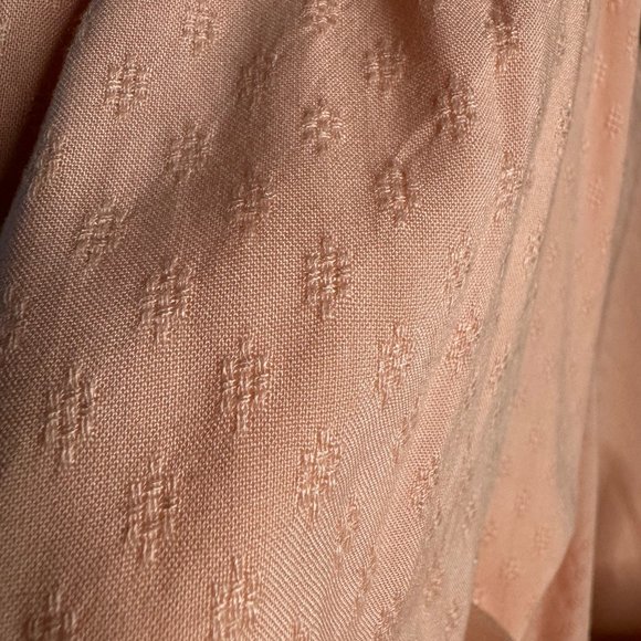 XL Peach Long Sleeve Button Down Top with Extra Wide Sleeves - Picture 6 of 6